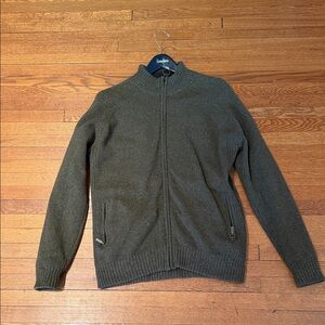 Barbour Dark Green Zip-Up Sweater